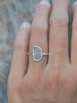 Silver Sliced Diamond Ring