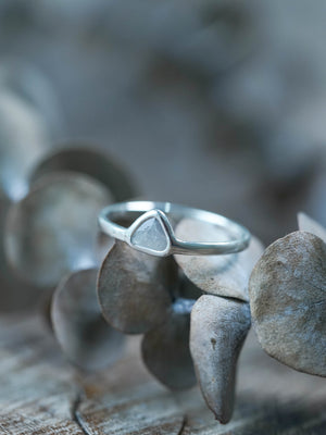 Sliced Diamond Ring in Recycled Sterling Silver