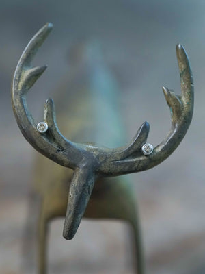 Small Diamond Earrings in Silver