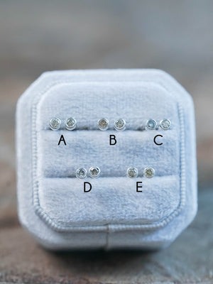 Small Diamond Stud Earrings Silver