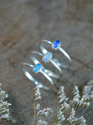 Small and Simple Opal Rings in silver