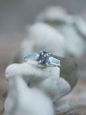 Spinel and Aquamarine Ring