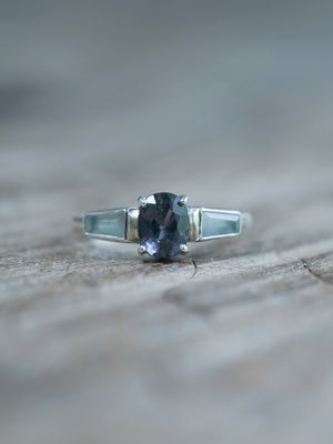 Spinel and Aquamarine Ring