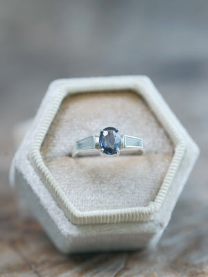 Spinel and Aquamarine Ring