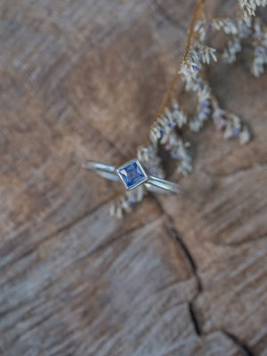 Square Sapphire Ring - Ethical Jewelry | Gardens of the Sun