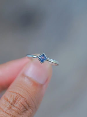 Square Sapphire Ring - Ethical Jewelry | Gardens of the Sun