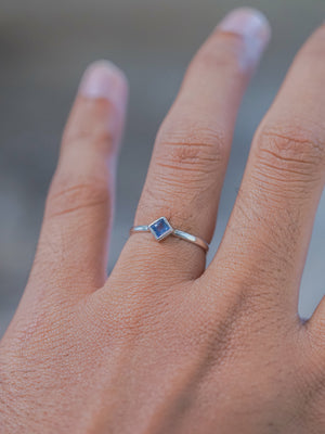 Square Sapphire Ring - Ethical Jewelry | Gardens of the Sun
