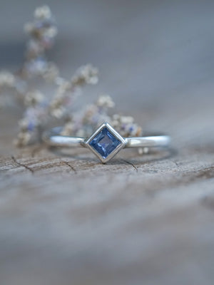Square Sapphire Ring - Ethical Jewelry | Gardens of the Sun