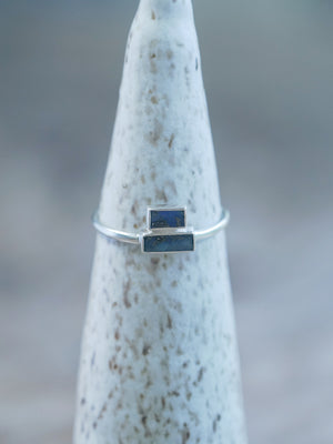 Stacked Opal Ring in recycled sterling silver size 10