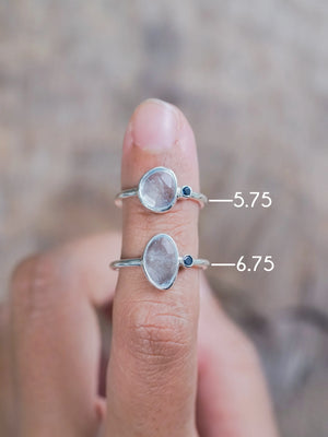 Sterling Silver Aquamarine and Sapphire Rings