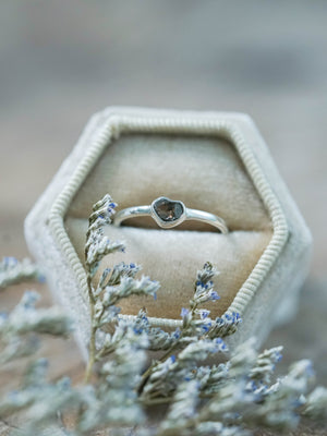 Sterling Silver Diamond Heart Shaped Ring