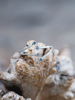 Sterling Silver Open Hug Aquamarine Band