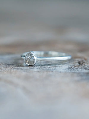 Sterling Silver Wonky Pear Diamond Ring