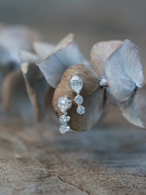 Sustainable Herkimer Diamond and Zircon Earrings