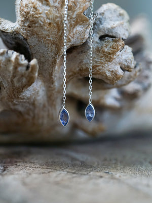 Tanzanite Ear Threaders - Gardens of the Sun | Ethical Jewelry
