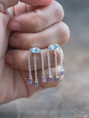 Topaz and Sapphire Earrings