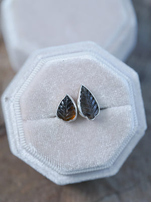 Tourmaline Leaf Earrings