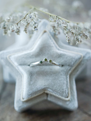 Tourmaline Crown Ring in Sterling Silver