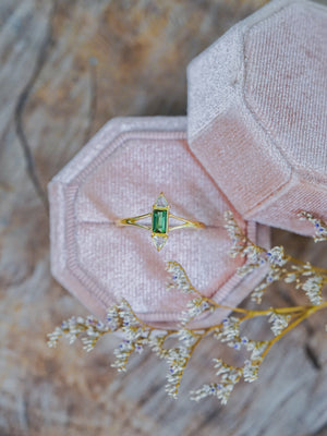 Tourmaline and Diamond Ring in Gold - Size 7 - Gardens of the Sun | Ethical Jewelry