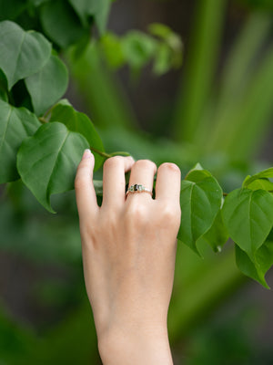 Tourmaline and Tsavorite Garnet Ring - Gardens of the Sun | Ethical Jewelry