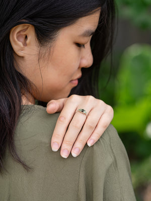 Tourmaline and Tsavorite Garnet Ring - Gardens of the Sun | Ethical Jewelry