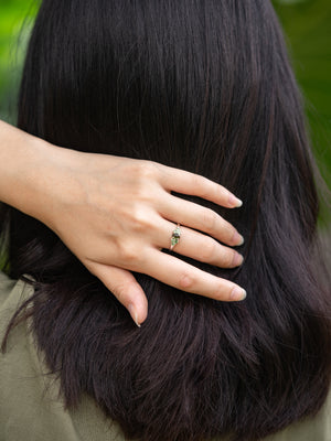 Tourmaline and Tsavorite Garnet Ring - Gardens of the Sun | Ethical Jewelry