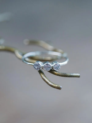 Triple Spinel Ring in Silver