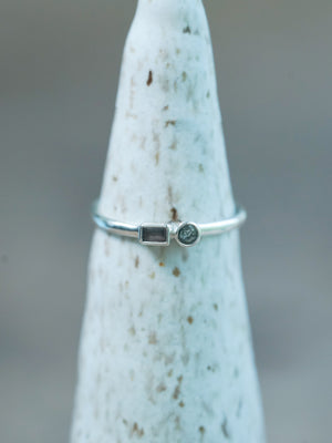 Two Stone Sapphire Ring in Silver