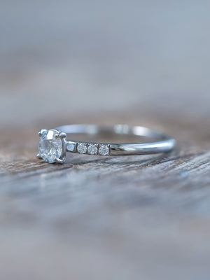 White Sapphire Ring in White Gold - Gardens of the Sun | Ethical Jewelry