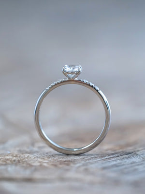 White Sapphire Ring in White Gold - Gardens of the Sun | Ethical Jewelry