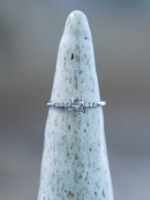White Sapphire Ring in White Gold - Gardens of the Sun | Ethical Jewelry