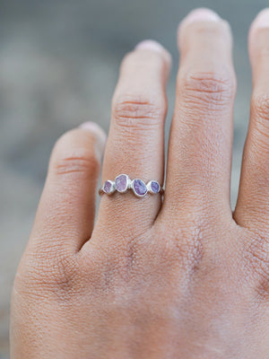 Women Raw Four Stone Sapphire Ring