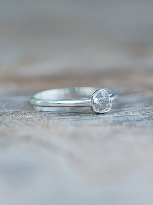 Wonky Pear Diamond Ring in Silver