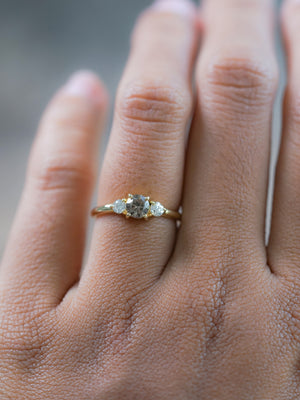 Zircon and Diamond Ring in Ethical Yellow Gold
