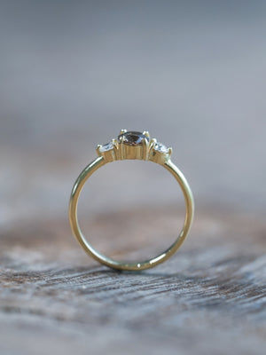 Zircon and Diamond Ring set in Ethical Yellow Gold