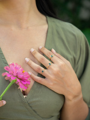 Blue Diamond Slice Ring in Ethical Gold - Gardens of the Sun | Ethical Jewelry