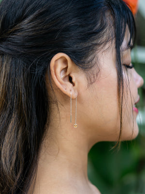 Citrine Threader Earrings - Gardens of the Sun | Ethical Jewelry