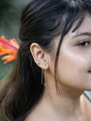 Citrine Threader Earrings - Gardens of the Sun | Ethical Jewelry