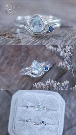 Custom Aquamarine Ring or Necklace in Sterling Silver