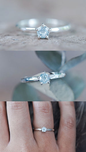 Custom Aquamarine Ring or Necklace in Sterling Silver
