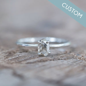 Custom Rose Cut Freeform Diamond Ring