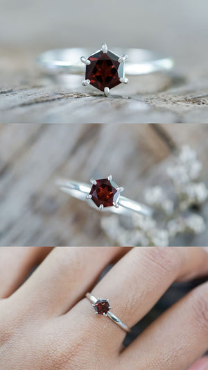 Custom Garnet Ring or Necklace in Sterling Silver