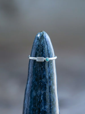 ethical turquoise and zircon ring sterling silver in velvet box