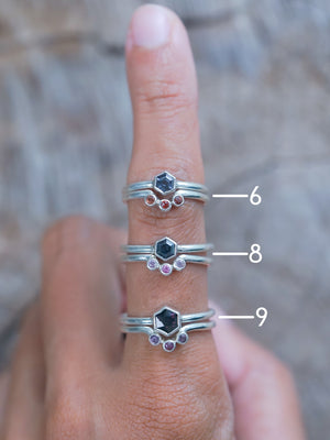 Hexagon Spinel Ring Set - Gardens of the Sun | Ethical Jewelry