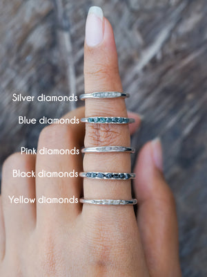 Raw Diamond Ring with Hidden Gems in Silver | Gardens of the Sun - Ethical Jewelry