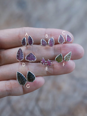 Tourmaline Leaf Earrings - Gardens of the Sun | Ethical Jewelry