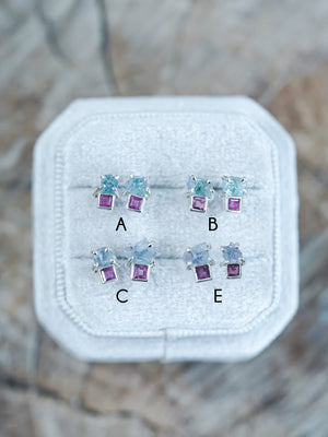 Kornerupine and Ruby Earrings - Gardens of the Sun | Ethical Jewelry