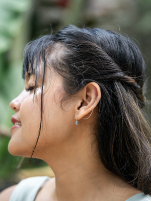 Oval Opal Threader Earrings - Gardens of the Sun | Ethical Jewelry