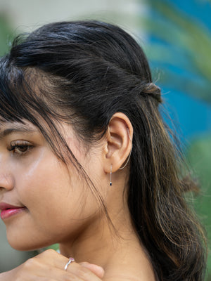 Pink and Blue Sapphire Ear Threaders - Gardens of the Sun | Ethical Jewelry