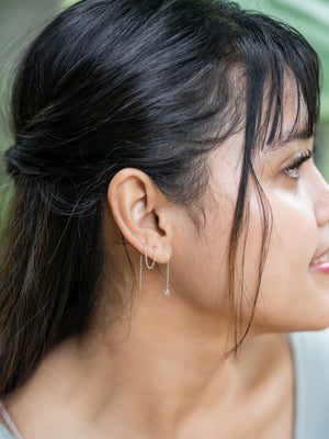 Polki Diamond Threader Earrings - Gardens of the Sun | Ethical Jewelry